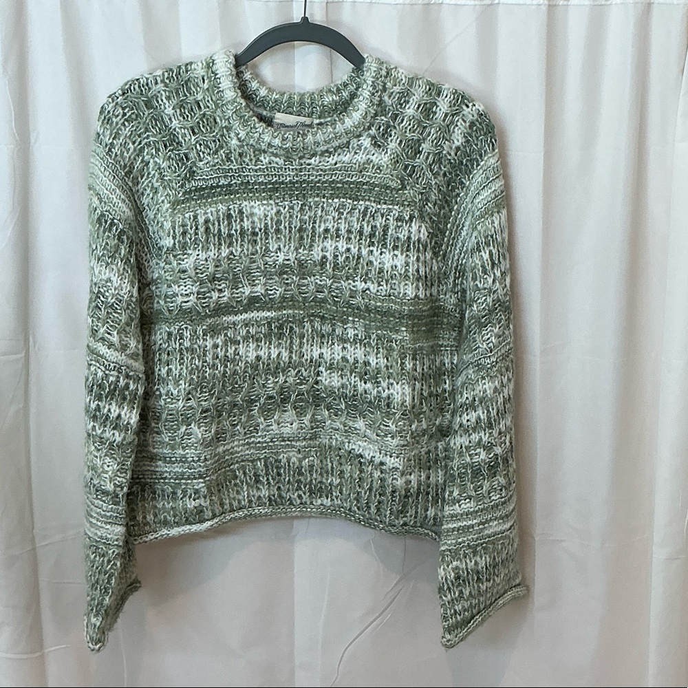 Universal Thread Sage Green Space-Dye Textured Knit Sweater - Size S